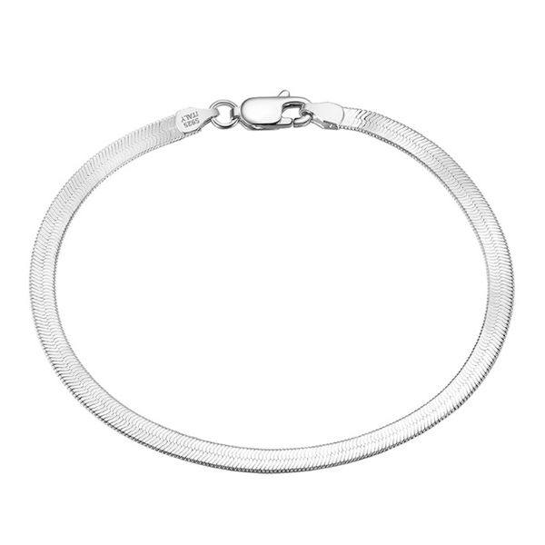 3MM Herringbone Bracelet - Sterling Silver