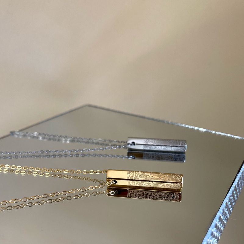 Vertical 3D Pillar Bar Necklace Delta Zeta – San Jose Jewelers