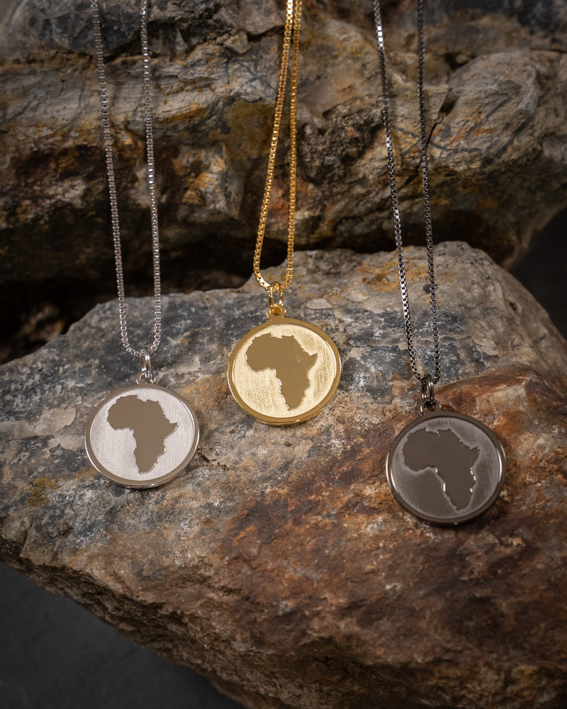Africa Coin Necklace - Silver