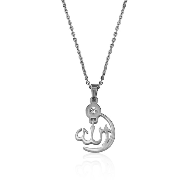 Allah Crescent Necklace - Silver