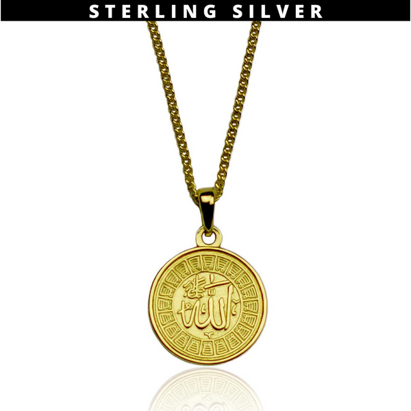 Allah Medallion - Sterling Silver - Gold