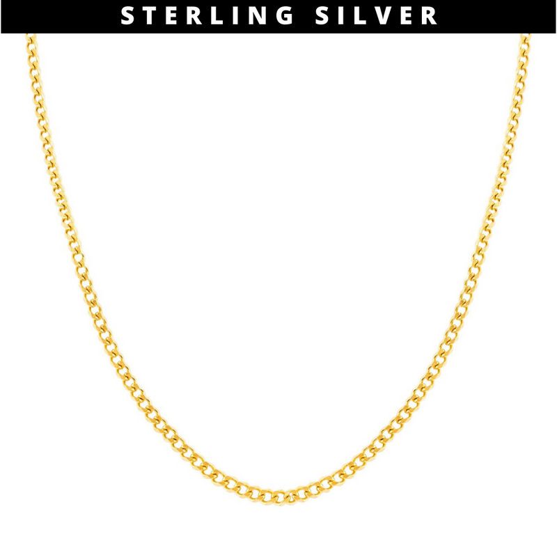 Curb Chain Sterling Silver - Gold