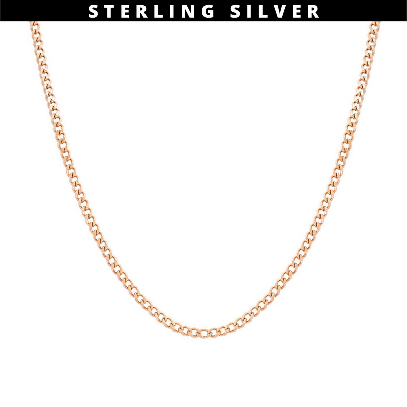 Curb Chain Sterling Silver - Rose Gold