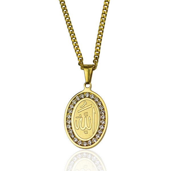 Iced Out Allah Necklace - Gold