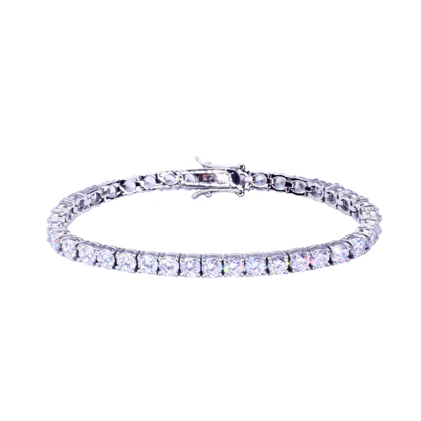 3MM Moissanite Diamond Tennis Bracelet - Sterling Silver