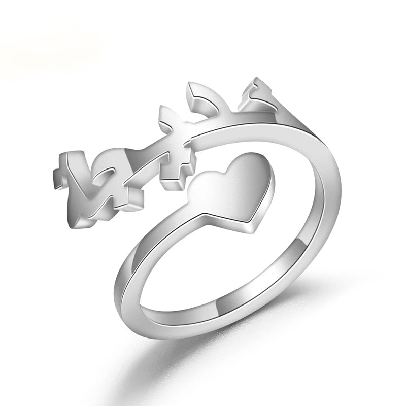 Custom Arabic Heart Ring